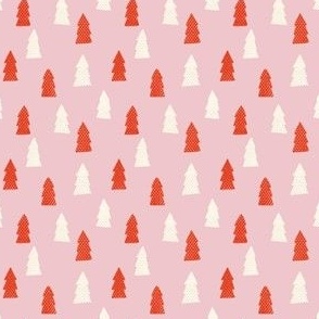 Christmas trees on pink background - small