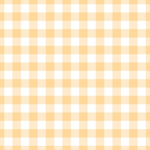 Yellow Peach Gingham Plaid / Cottagecore / Large