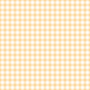 Yellow Peach Gingham Plaid / Cottagecore / Medium