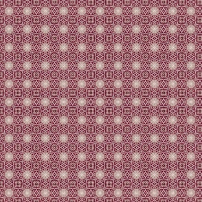 Geometric Red Wavy Doodle Fabric Fun - Mini Scale