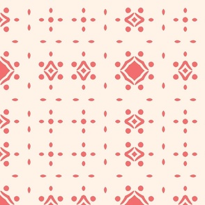  Coral Linen Geraldine geometric pattern for Modern Home Decor and Trendy Fashion . Large 
