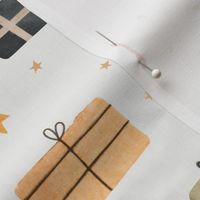 Hipster Christmas - Presents and stars L