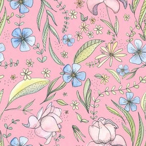 soft pink ditsy floral