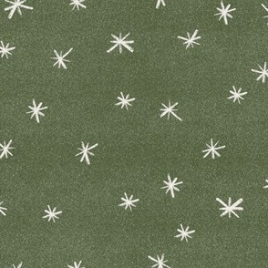 snowflakes on green texture background - large