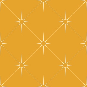 Starburst Tufts / Mid Mod / Atomic / Golden Orange / Medium
