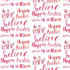 handlettered pink and red easter phrases - christian