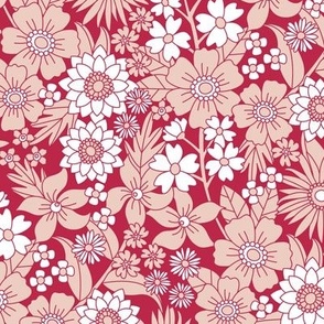 Groovy Blooms (Viva Magenta & White)