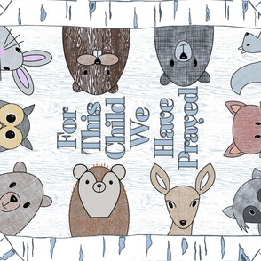 Woodland Animals Peek-a-Boo Wall Hanging//For This Child We Have Prayed