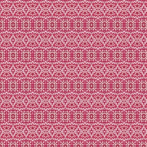 White Doodle Lines on Vibrant Red - Original Fabric Design