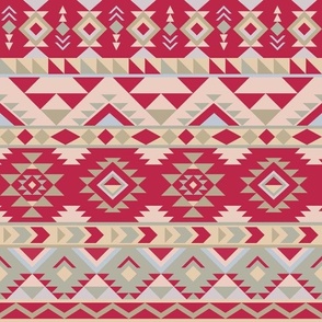 Aztec stripes - viva magenta - medium scale