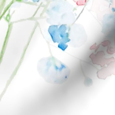 watercolor baby breath flowers pattern 