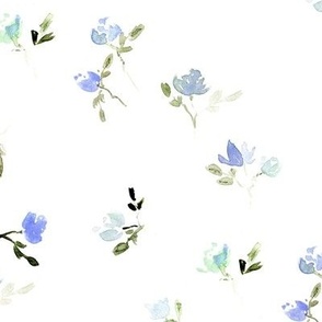 bellagio fiori in serenity neutral shades - watercolor baby flowers - painted pretty florals b083-3