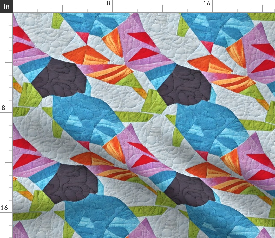 modern quilt in fun happy colors