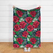 New York State Flower Roses in Red Masquerade Large