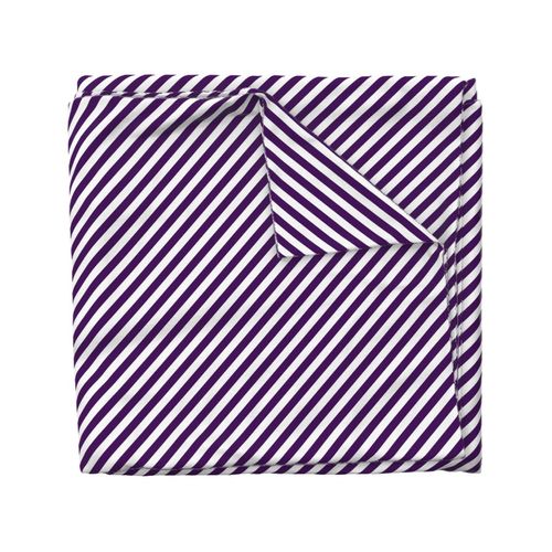 Classic Diagonal Stripes // Eggplant and White