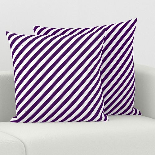 Classic Diagonal Stripes // Eggplant and White