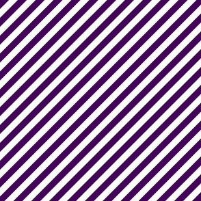 Classic Diagonal Stripes // Eggplant and White