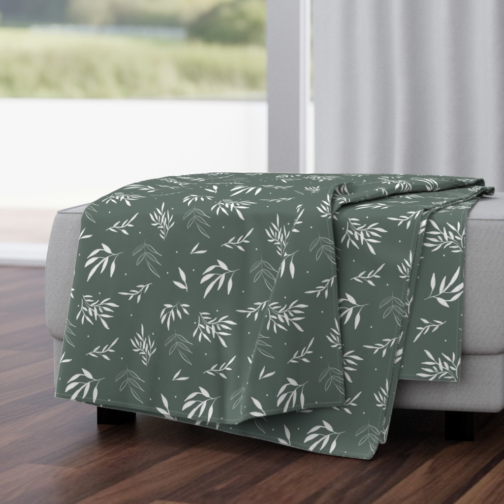 Olive/Dark Sage Vines Accent - Wild Fields Collection by Makewells