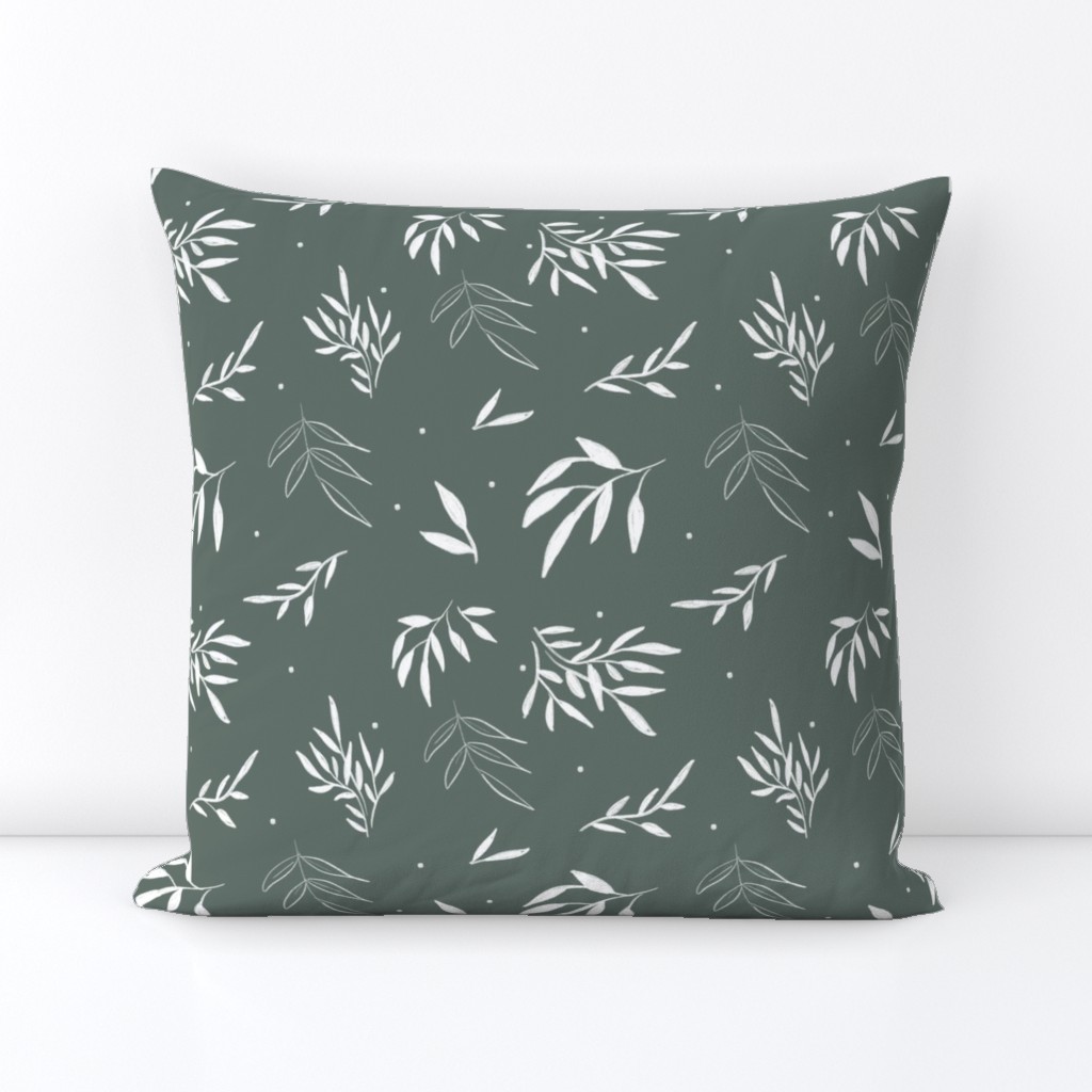 Olive/Dark Sage Vines Accent - Wild Fields Collection by Makewells