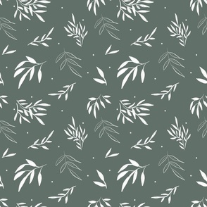 Olive/Dark Sage Vines Accent - Wild Fields Collection by Makewells