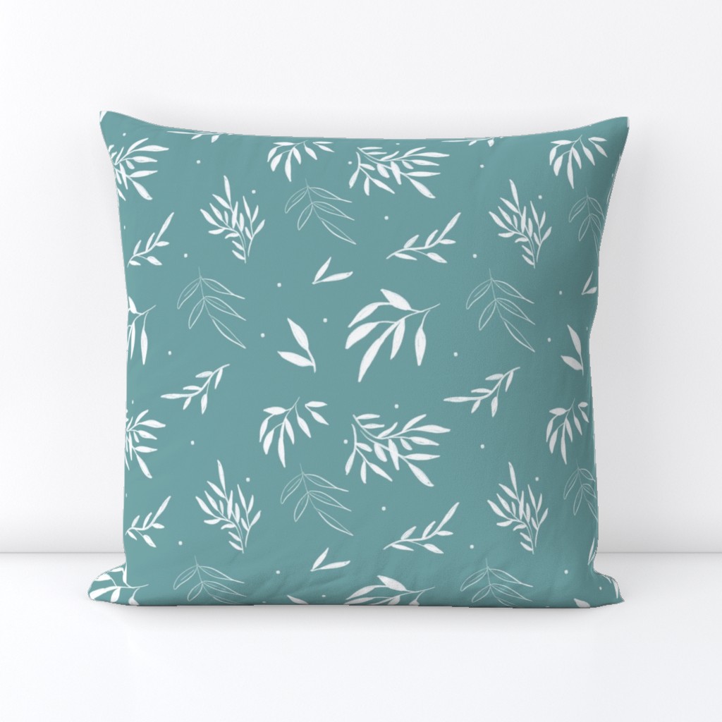 Vines Accent White and Turquoise - Wild fields collection by makewells