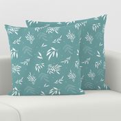 Vines Accent White and Turquoise - Wild fields collection by makewells