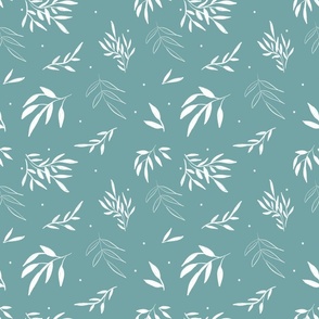 Vines Accent White and Turquoise - Wild fields collection by makewells