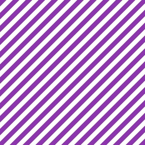 Classic Diagonal Stripes // Vibrant Purple and White