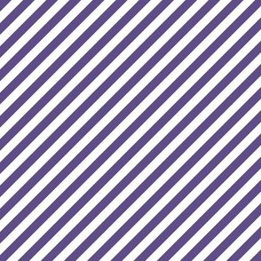 Classic Diagonal Stripes // Ultraviolet and White