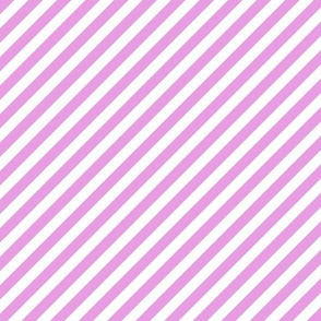 Classic Diagonal Stripes // Peony and White