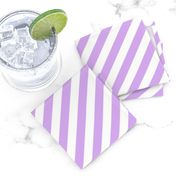 Classic Diagonal Stripes // Lavender and White