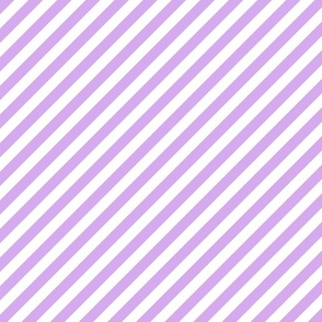 Classic Diagonal Stripes // Lavender and White