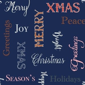 Medium scale Holiday Text in Navy