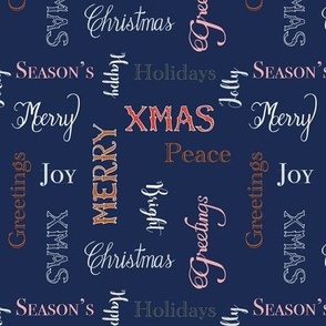 Small scale Holiday Text in Navy