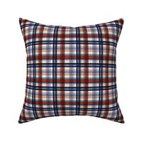 Frances Plaid Scarlet Gray Small Scale