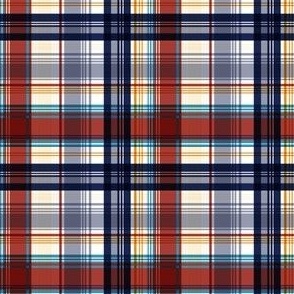 Frances Plaid Scarlet Gray Small Scale