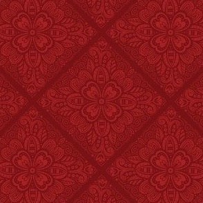 Red Tonal Floral Tile