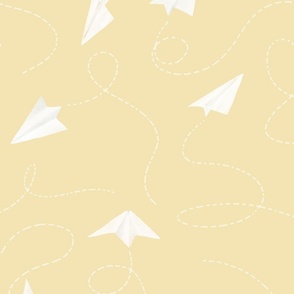 Yellow Plane Fabric, Wallpaper and Home Decor | Spoonflower
