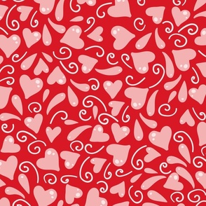 Valentines Day Pink Heart Swirl