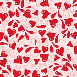 Valentines Day Red Heart Swirl