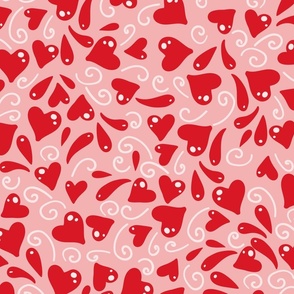 Valentines Day Red Heart Swirl2