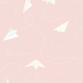 Sky - Paper planes pink pastel L