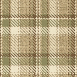 Tweed Mohair Woollen Tartan Cloth Sage Beige Ivory