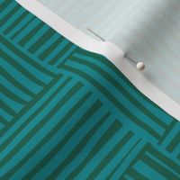 Hand Drawn Checks with Lines - 2.5 inch Teal And Green Squares- Large 20x10 inch repeat