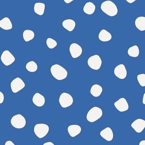 Dots On Blue - Medium - 10x10 inch repeat