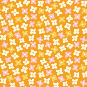 Simple Spring Flowers- Pink and Yellow