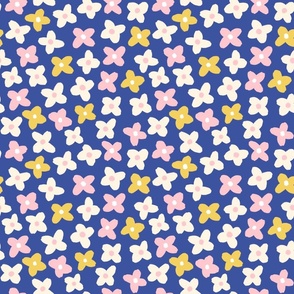 Simple Spring Flowers - Navy and Pink