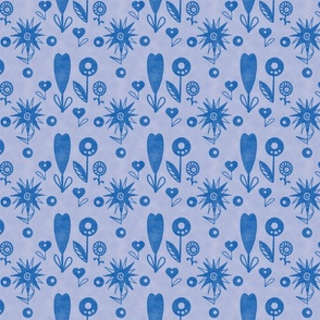 Tone on tone blue doodles filler fabric