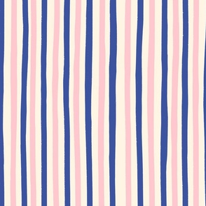Pink and Dark Blue Stripes