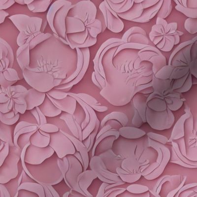 textured raised faux embossed in rose floral